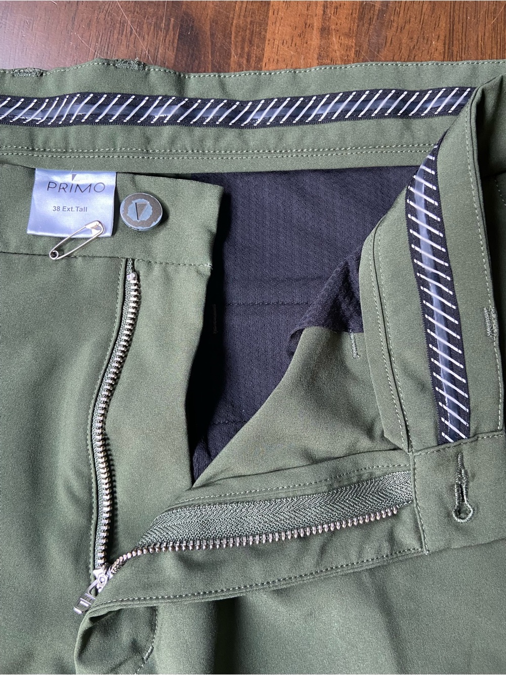 PRIMO Golf Jogger Pants Mens 38 Ext Tall Olive Green Stretch Ankle Zip Athletic
